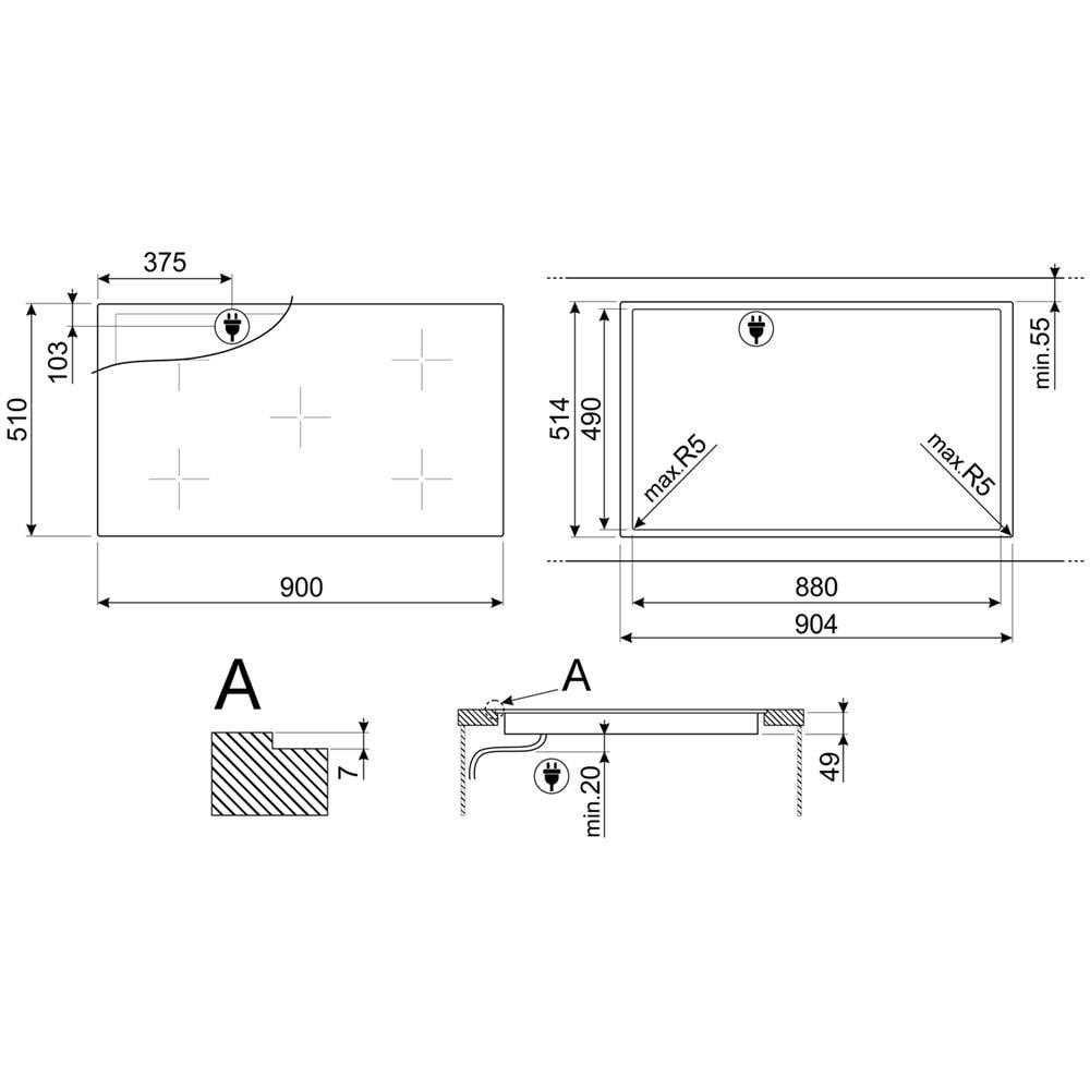 Universal Universale Piano di cottura SI2M7953DW Bianco - Foto 6
