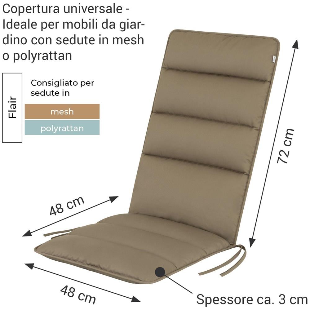 Cuscino per sedia alta FLAIR - 120x48 cm - Blu marino - Set da 2 - Foto 2