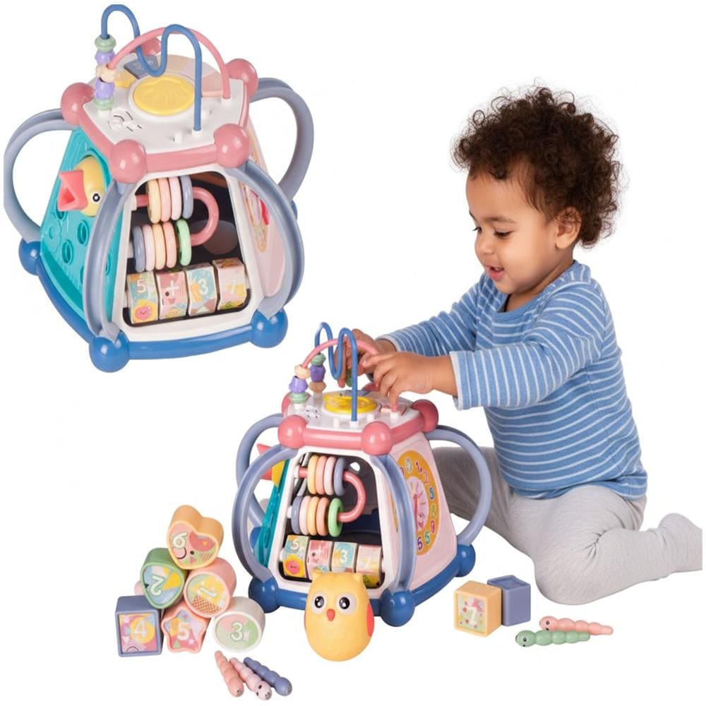 Cubo puzzle sorter blocchi educativi gioco sensoriale interattivo rosso - Foto 1