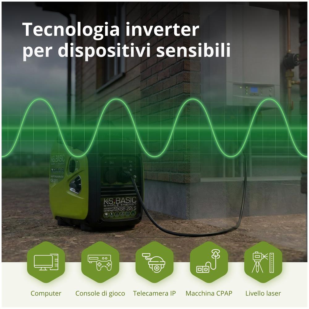 Generatore di inverter KSB 22i S Tensione, V 230 Potenza massima, kW 2.0 - Foto 1