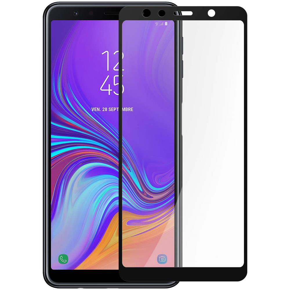 Pellicola Galaxy A7 2018 Protezione Schermo Vetro Temperato Contorno Nero - Foto 2