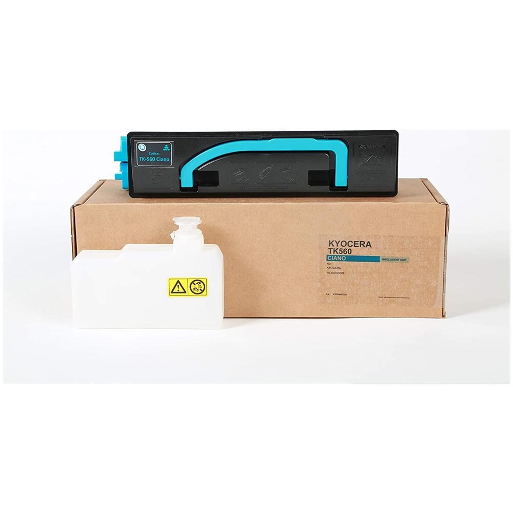 TONER COMPATIBILE - Kyocera Tk-560c Ciano 1t02hnceu0 Per Fs-c5350dn, 5300dn, Ecosys P6030cdn Fornito Di Intelligent Chip Capacità 10000 Copie Made In Italy - Foto 5