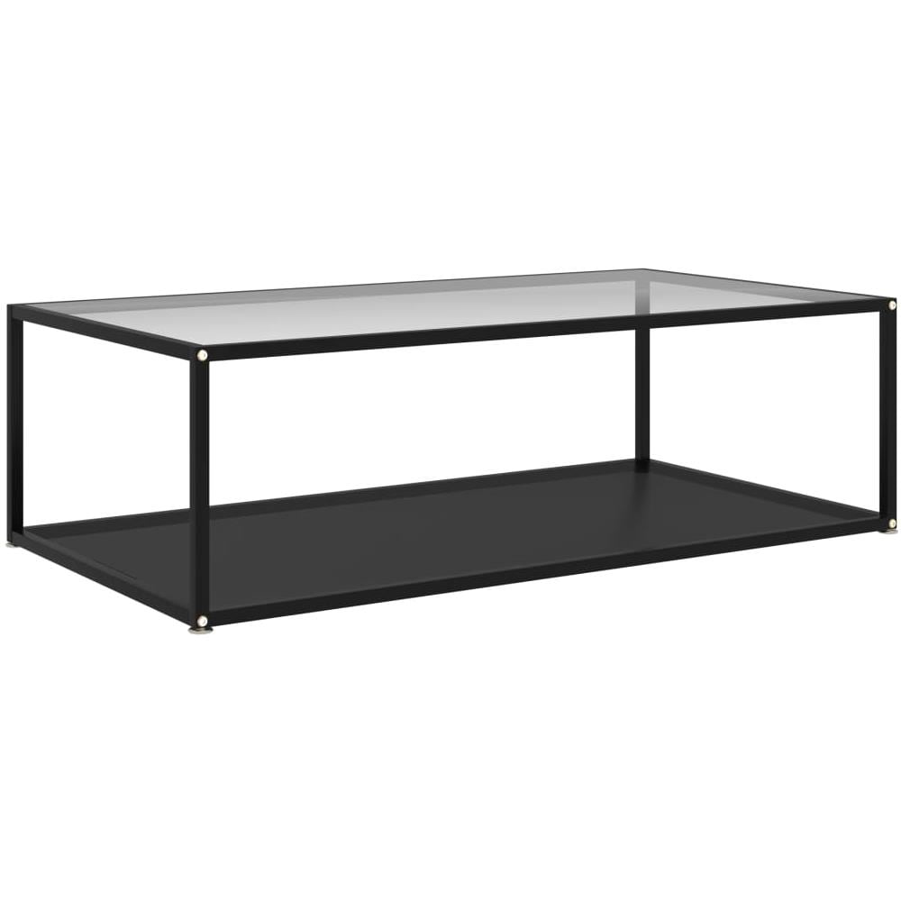 Tavolino Da T Nero E Trasparente 120x60x35 Cm Vetro Temperato - Foto 1