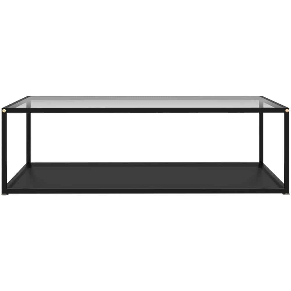 Tavolino Da T Nero E Trasparente 120x60x35 Cm Vetro Temperato - Foto 2