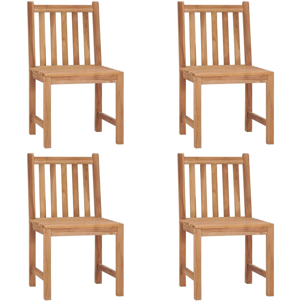 Sedie da Giardino 4 pz con Cuscini in Legno Massello di Teak - Foto 2