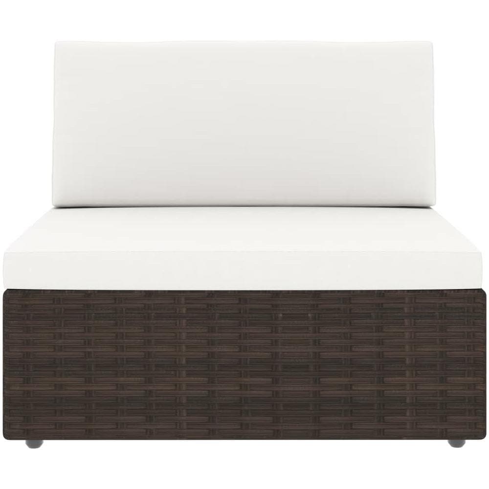 Set Divani da Giardino 10 pz con Cuscini in Polyrattan Marrone - Foto 3