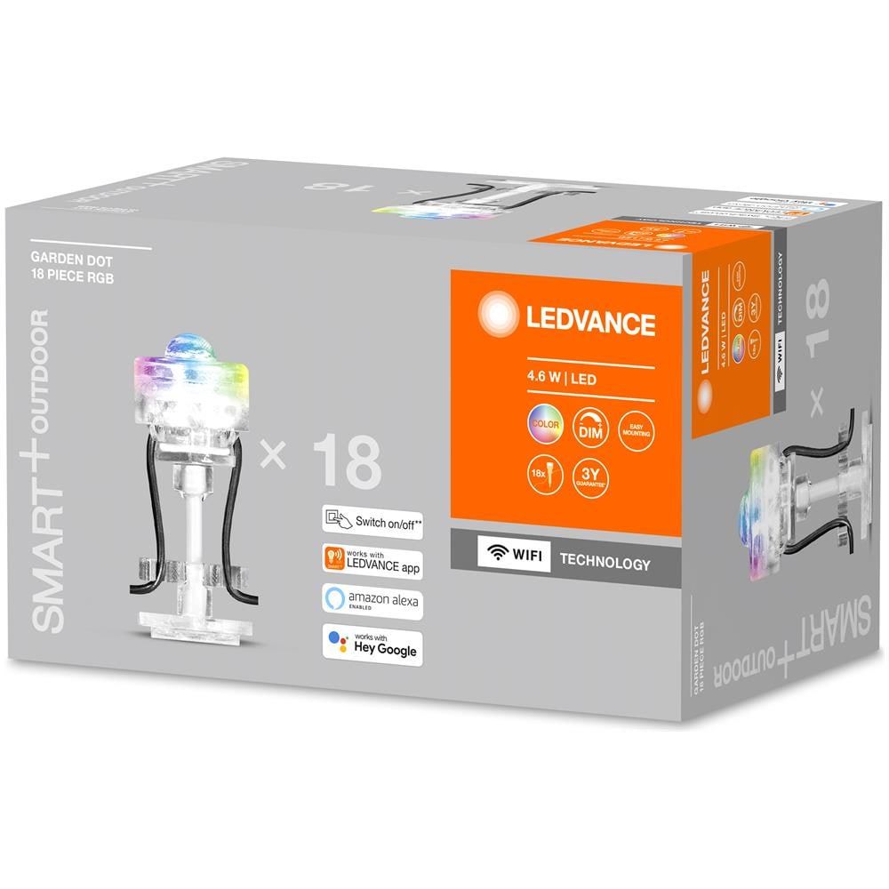 Ledvance Luce Da Esterno Smart Led Da Parete, Wifi, Smart+ Garden Dot Multicolor / 4 W, 220…240 V, Ampiezza Fascio Luminoso: 33°, Rgb, Materiale: Polycarbonat (pc), Ip65 - Foto 2