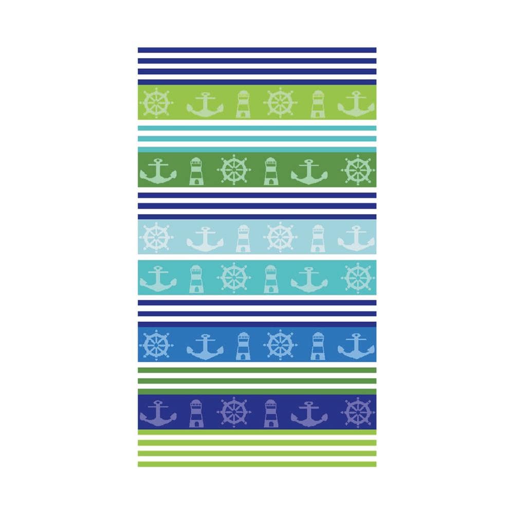 Telo Mare Jacquard Spugna Asciugamano Spiaggia Disegno Boat - Foto 1