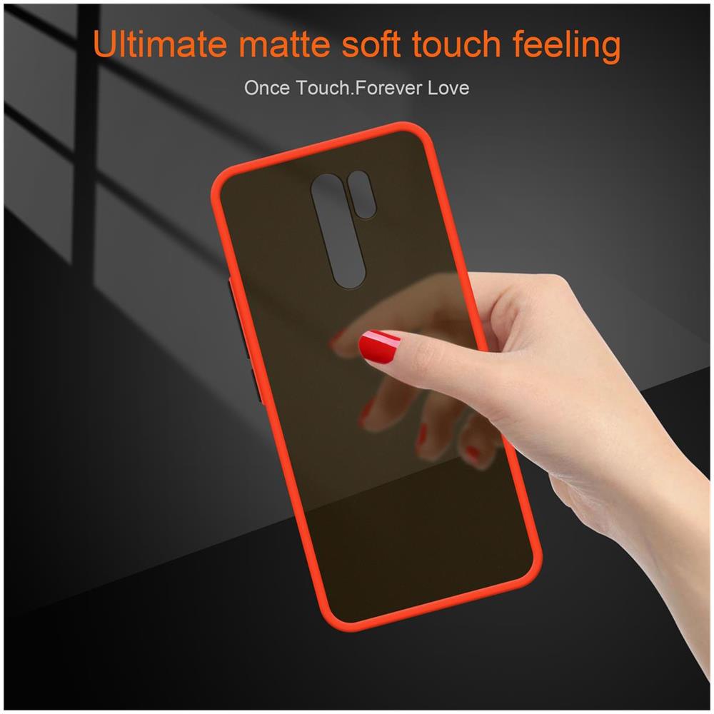 Custodia Compatibile Con Xiaomi Redmi 9 In Rosso Opaco - Bottoni Neri - Coperchio Protettivo Ibrido Con Interno In Silicone Tpu E Retro In Plastica Opaca - Foto 7