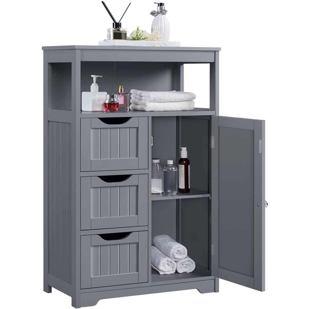 GIANTEX Mobile Bagno Stretto Con Cassetto E Anta - Armadio Organizer Per WC, Soggiorno E Camera, Bianco 43 Cm