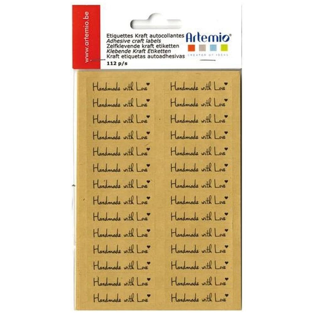 448 Adesivi Kraft 'handmade With Love' - Foto 1