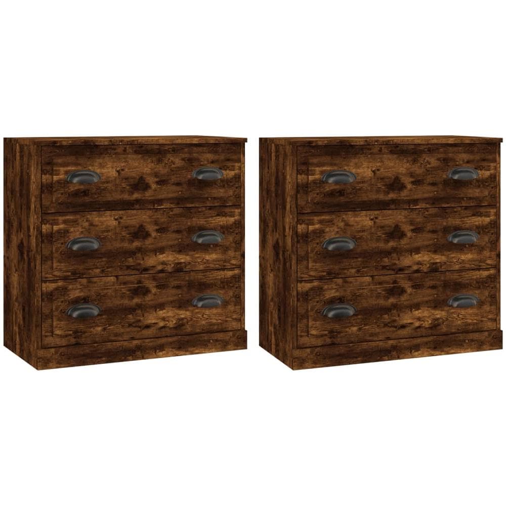 Credenze 2 Pz Rovere Fumo In Legno Multistrato - Foto 2