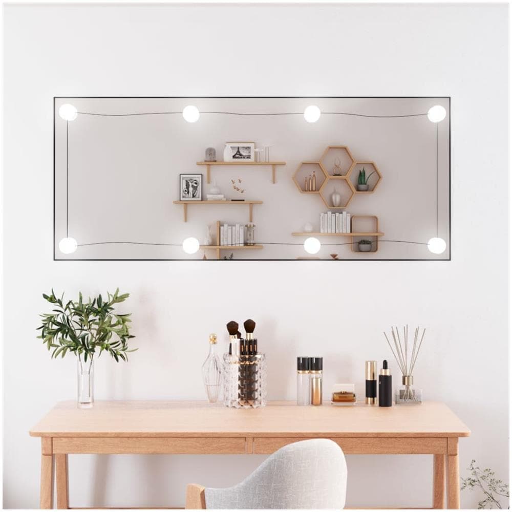 Specchio Da Parete Con Luci Led 40x100 Cm Vetro Rettangolare - Foto 1