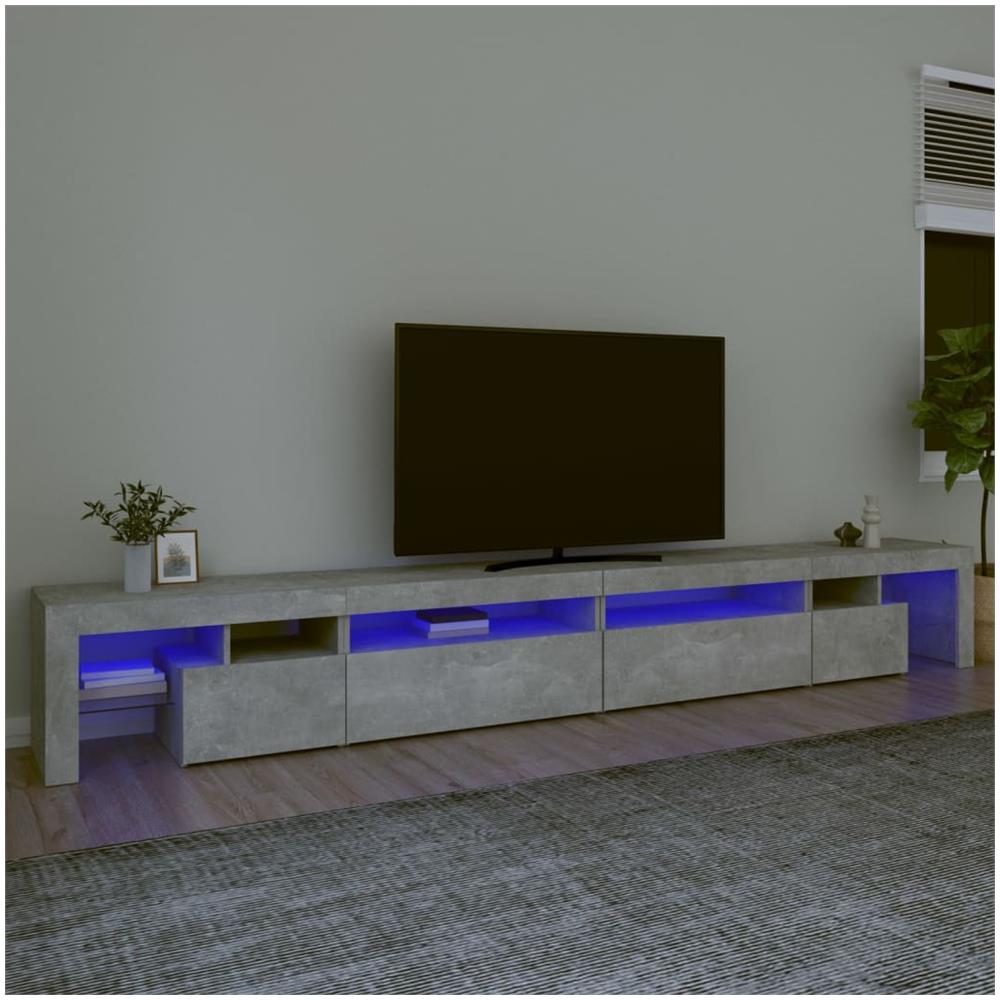 Mobile Porta TV con Luci LED Grigio Cemento 290x36,5x40 cm - Foto 1