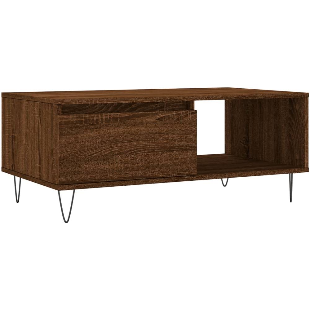 Tavolino Da Salotto Rovere Marrone 90x50x36,5 Cm In Multistrato - Foto 2