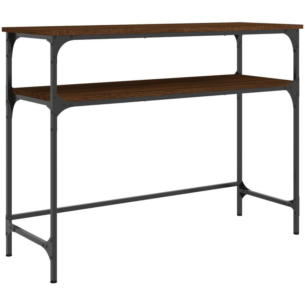 Tavolo Consolle Rovere Marrone 100x35,5x75 Cm Legno Multistrato - Foto 2