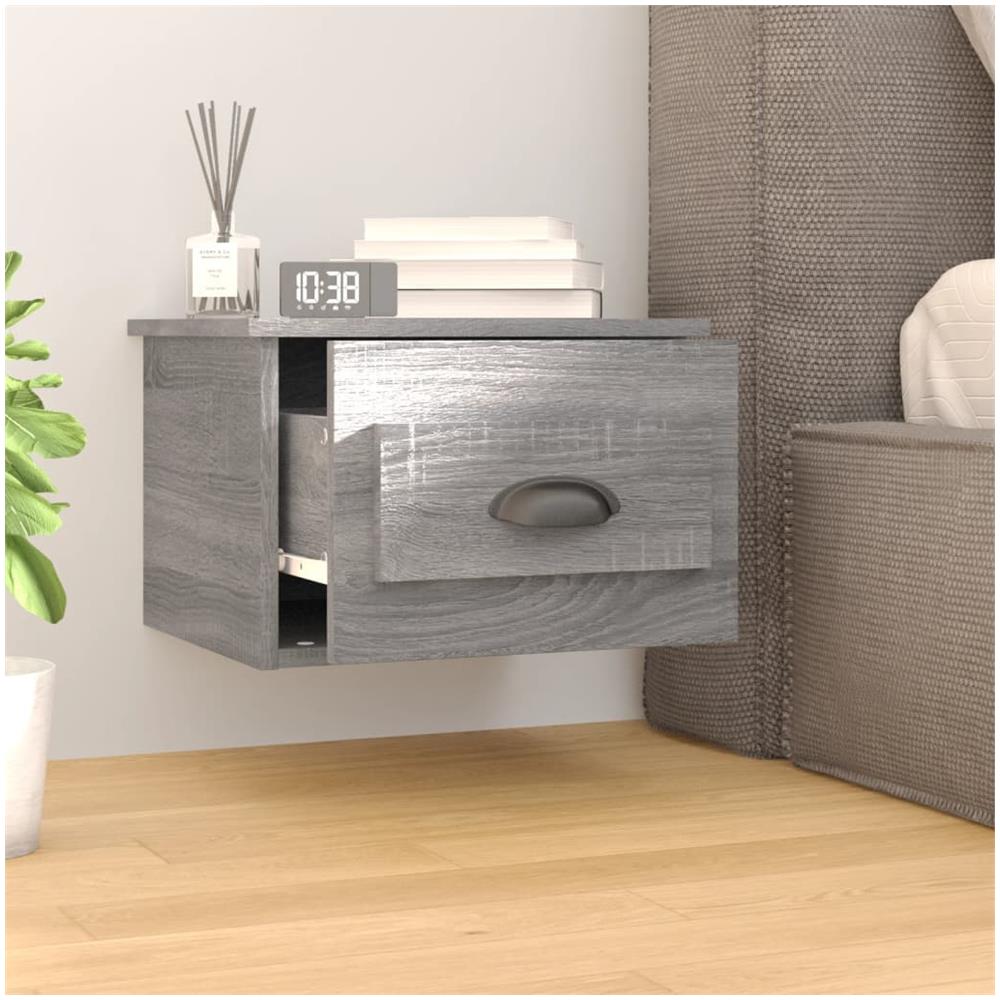 Comodino A Parete Grigio Sonoma 41,5x36x28 Cm - Foto 3