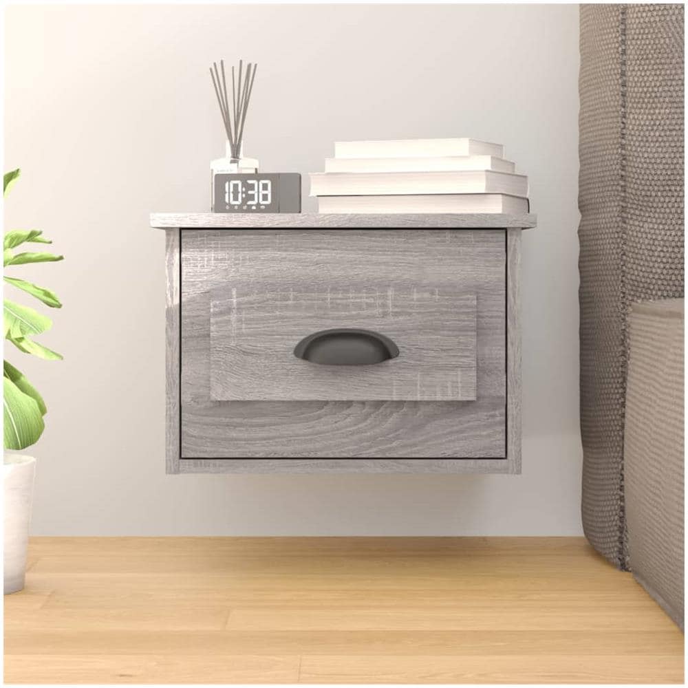 Comodino A Parete Grigio Sonoma 41,5x36x28 Cm - Foto 1