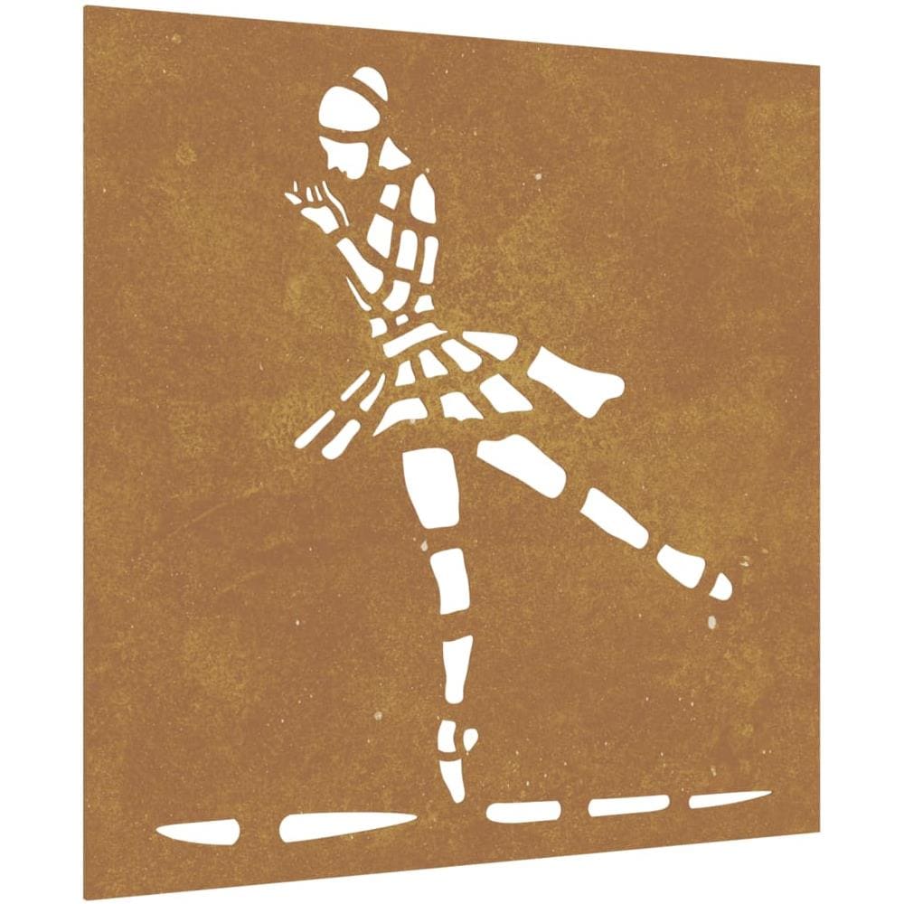 Decorazione Muro Giardino 55x55 Cm Ballerina In Acciaio Corten - Foto 2