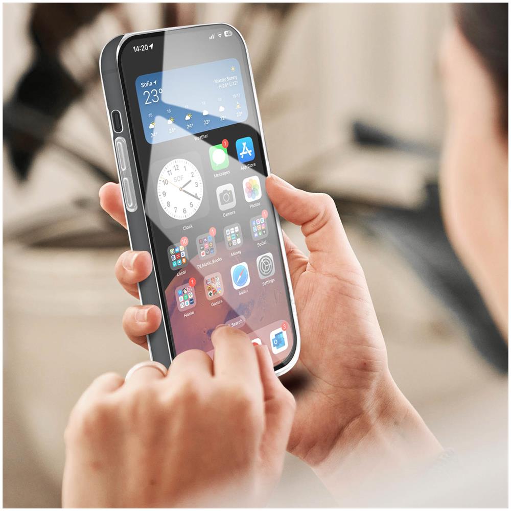 Cover Per Iphone 15 Pro Maxmorbida Trasparente + Vetro Temperato 9h Nero - Foto 5