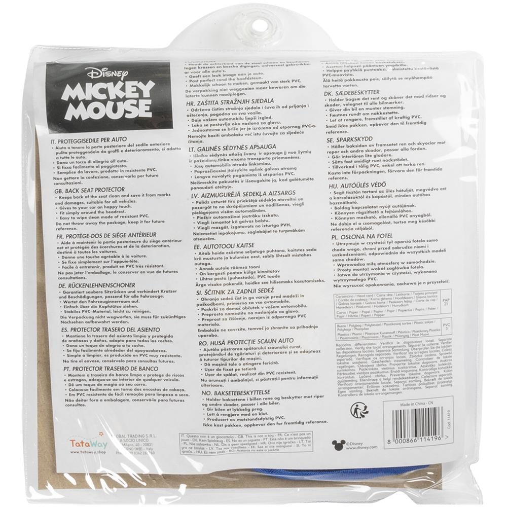 Disney Proteggisedile Portaoggetti Tablet Organizer Auto Per Bambini Di Colore Grigio E Blu Con Il Simpatico Topolino Mickey Mouse - Foto 3