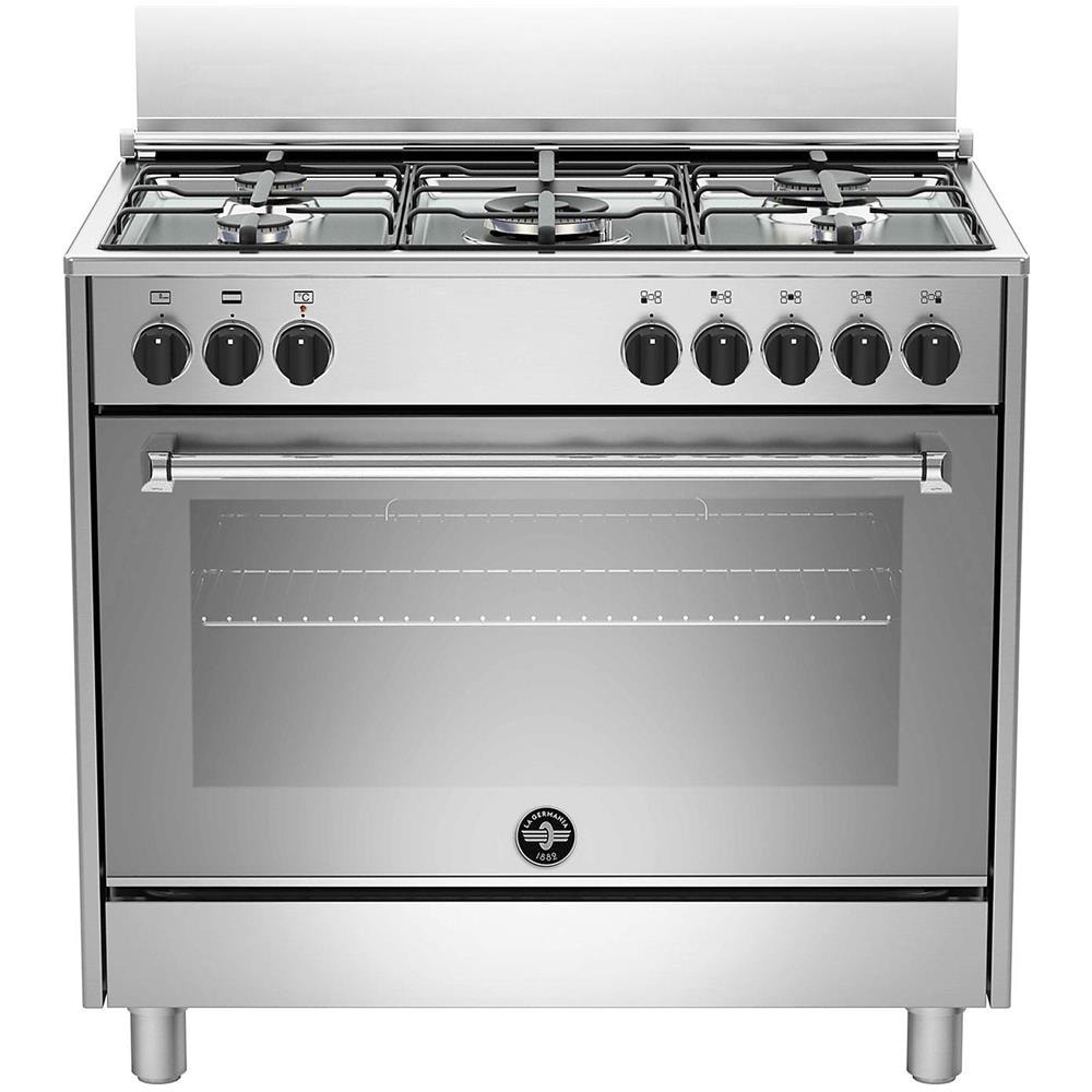 Cucina a Gas Serie Americana AMN965EXV 5 Fuochi a Gas Forno Elettrico Multifunzione Ventilato Classe A 90 x 60 cm Acciaio Inox - Foto 1