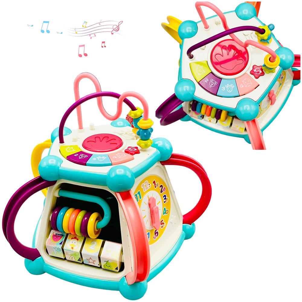 Cubo puzzle sorter blocchi educativi gioco sensoriale interattivo rosso - Foto 1