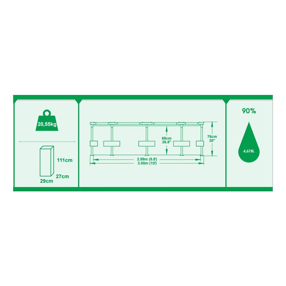 Piscina Rotonda con Telaio 305 x 76 cm - Foto 2