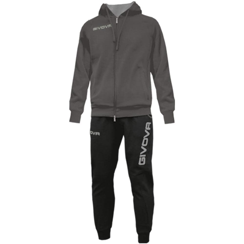 Tuta King Completo Di Giacca Con Zip Manica Lunga Con Cappuccio E Pantalone Colore Grigio Scuro / nero Taglia M - Foto 1