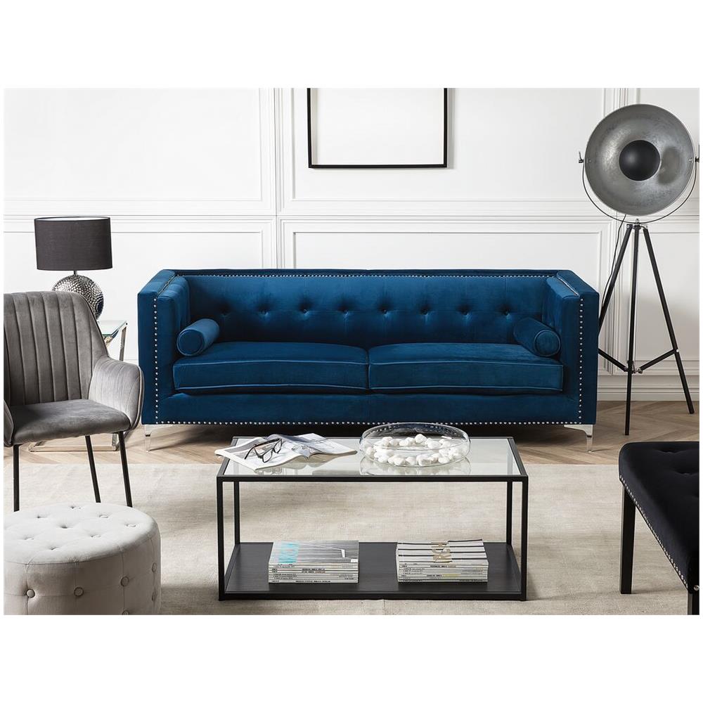 Divano 3 Posti Blu Marino Avaldsenes - Foto 2