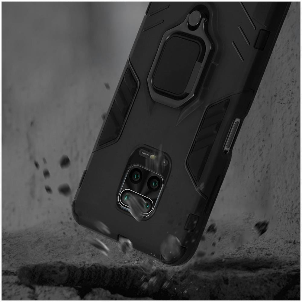 Cover Xiaomi Redmi Note 9s / 9 Pro / 9 Pro Max Bimateria Anello Supporto Nero - Foto 2