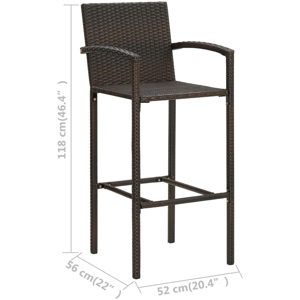 Sgabelli Da Bar 4 Pz Marroni In Polyrattan - Foto 8