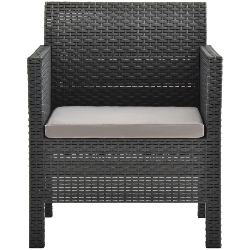 Sedia a Sdraio da Giardino con Cuscino in PP Antracite - Foto 2
