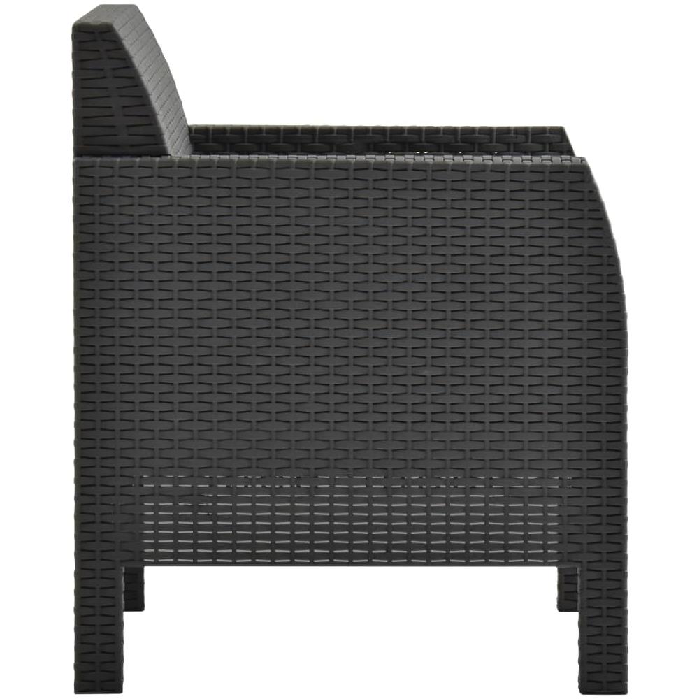 Sedia a Sdraio da Giardino con Cuscino in PP Antracite - Foto 3