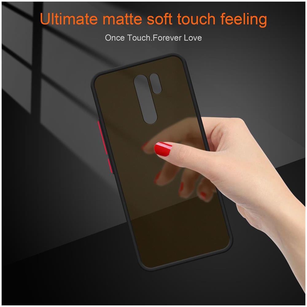 Custodia Compatibile Con Xiaomi Redmi 9 In Nero Opaco - Bottoni Rossi - Coperchio Protettivo Ibrido Con Interno In Silicone Tpu E Retro In Plastica Opaca - Foto 7