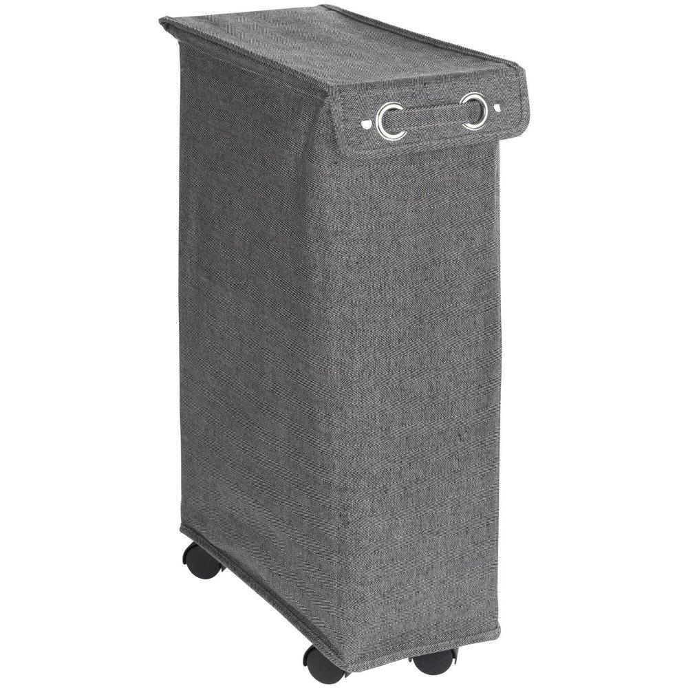 Cesto Portabiancheria Con Coperchio E Ruote, Contenitore In Tessuto Stretto - 43 Litri, 60 X 18,5 X 40 Cm, Wenko - Foto 1