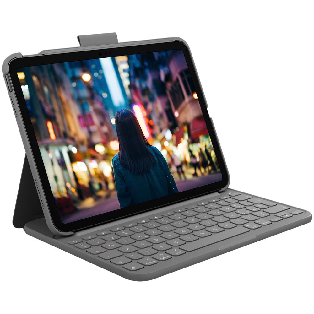 Slim Folio Grigio Bluetooth QWERTY Italiano - Foto 1