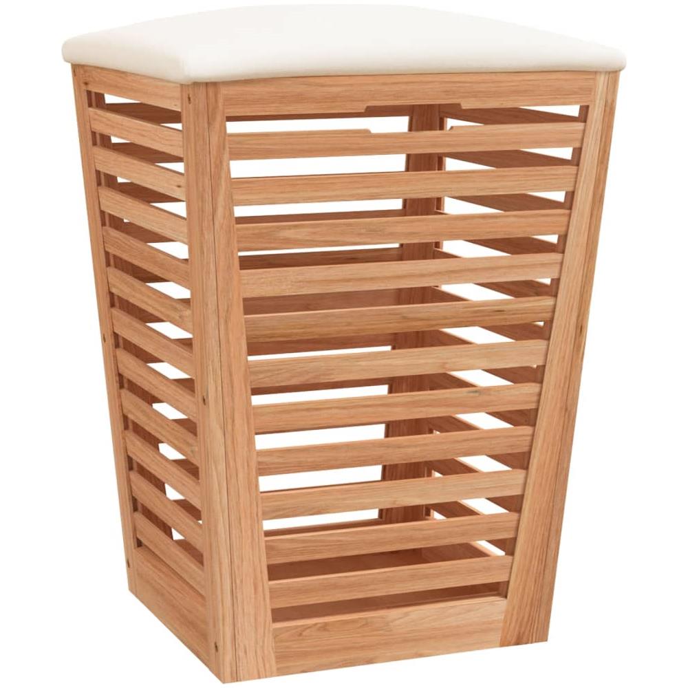 Sgabello Da Bagno 40,5x40,5x56 Cm In Legno Massello Di Noce - Foto 2