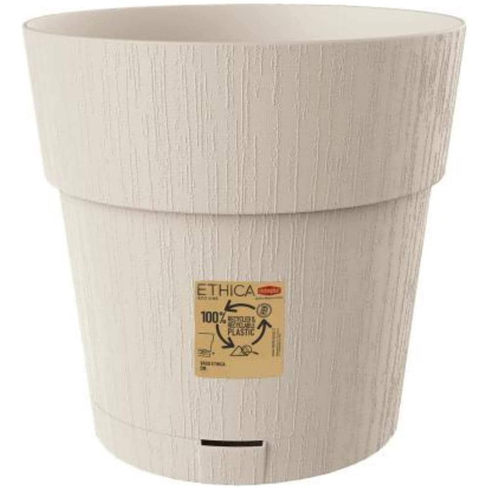 Vaso Fioriera Ethica Ø 25 Gesso, Con Riserva D'acqua - Foto 1