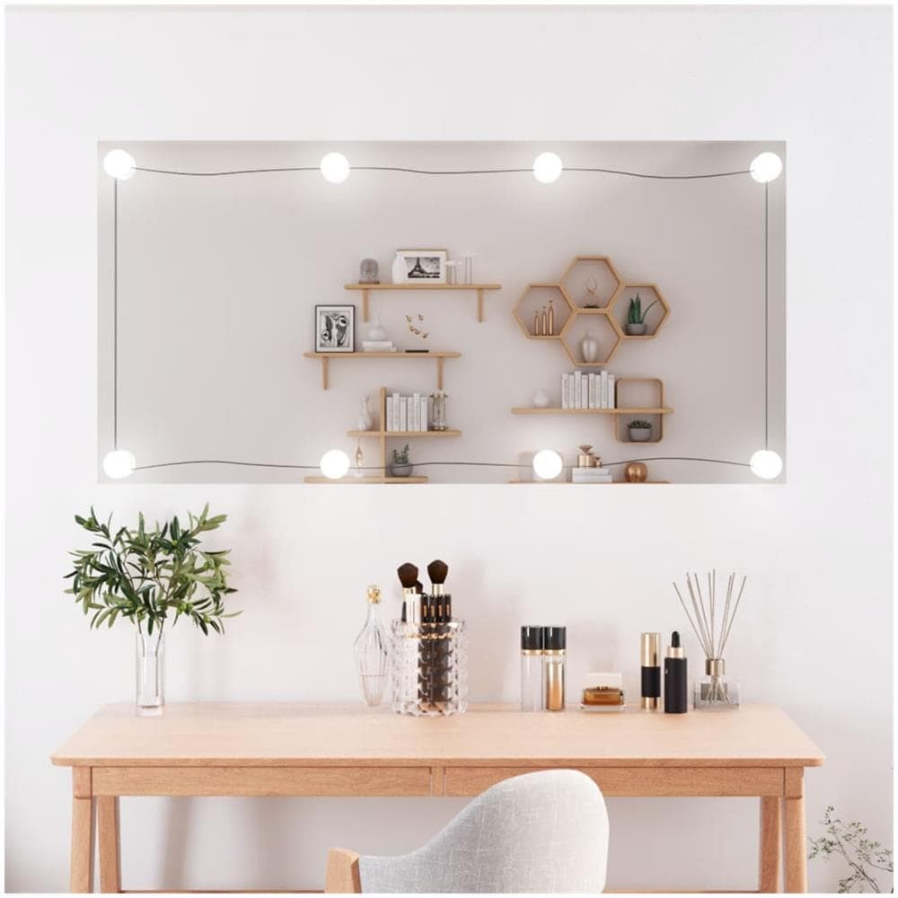 Specchio Da Parete Con Luci Led 50x100 Cm Vetro Rettangolare - Foto 1
