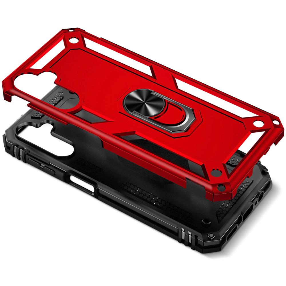 Cover Per Samsung Galaxy A14 4g E 5g Anello Magnetico Serie Armorgrip Rossa - Foto 5