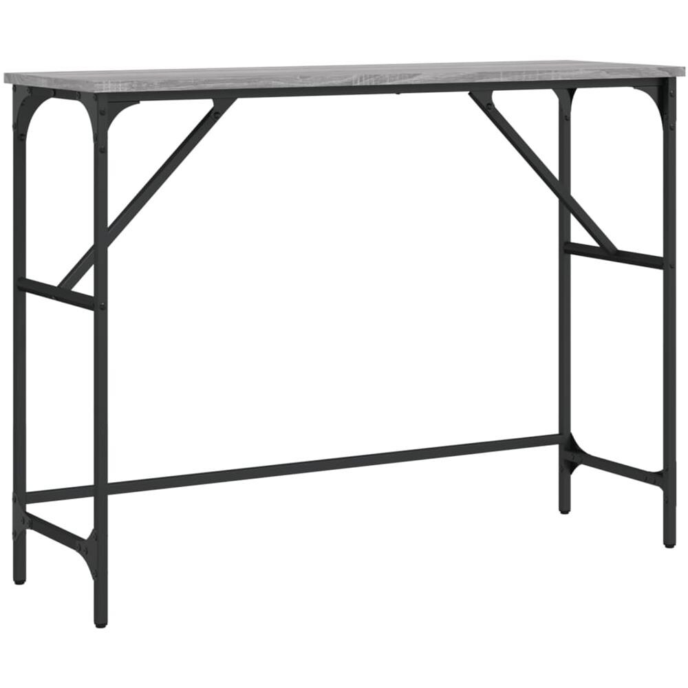 Tavolo Consolle Grigio Sonoma 100x32x75 Cm In Legno Multistrato - Foto 2