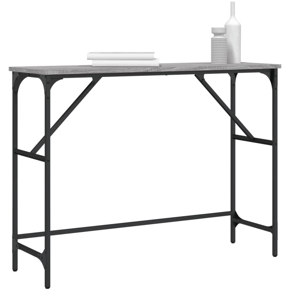 Tavolo Consolle Grigio Sonoma 100x32x75 Cm In Legno Multistrato - Foto 3