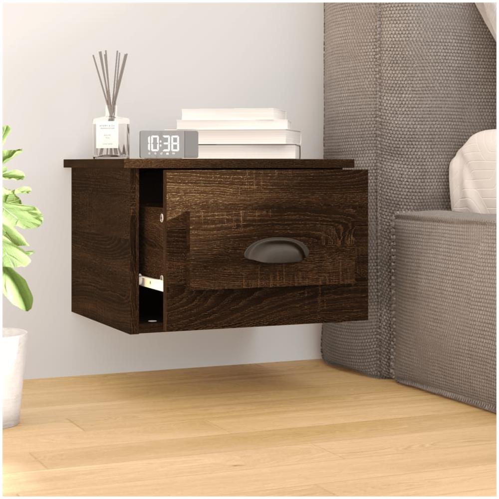 Comodino A Parete Rovere Marrone 41,5x36x28 Cm - Foto 3