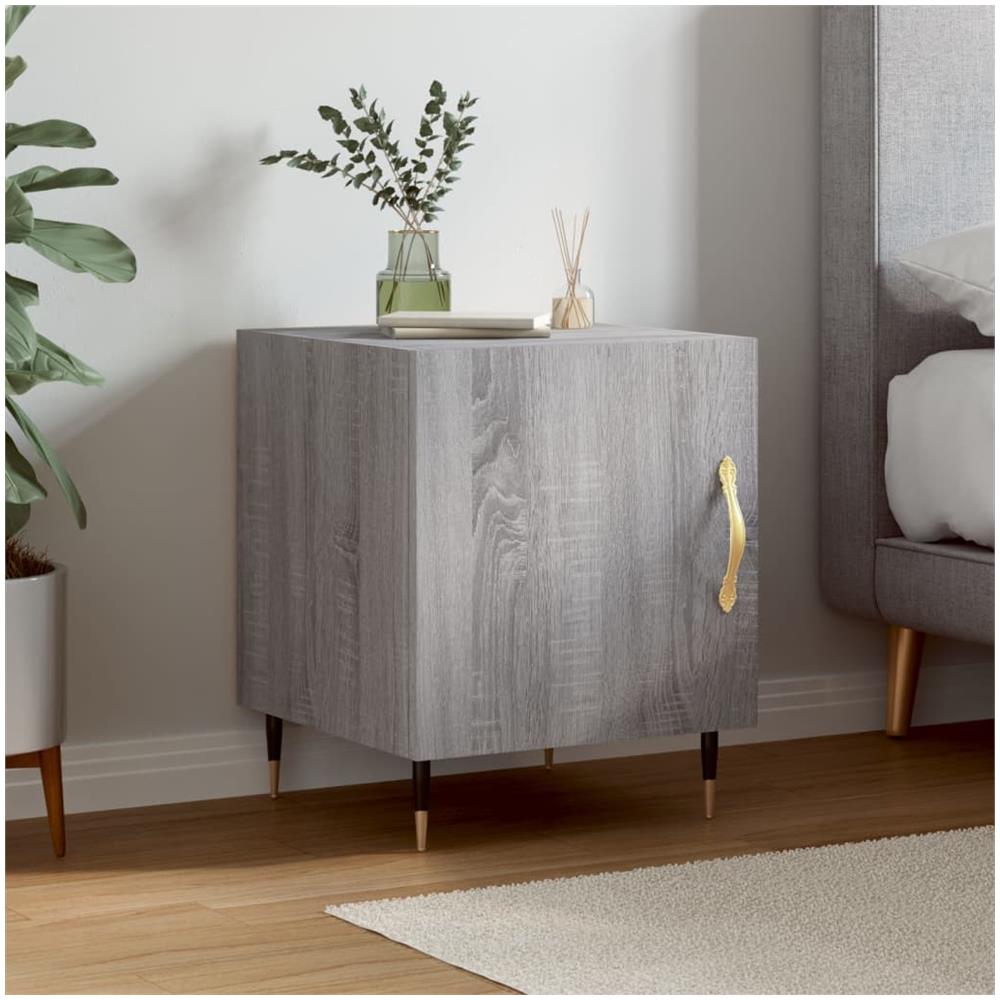 Comodino Grigio Sonoma 40x40x50 Cm In Legno Multistrato - Foto 1