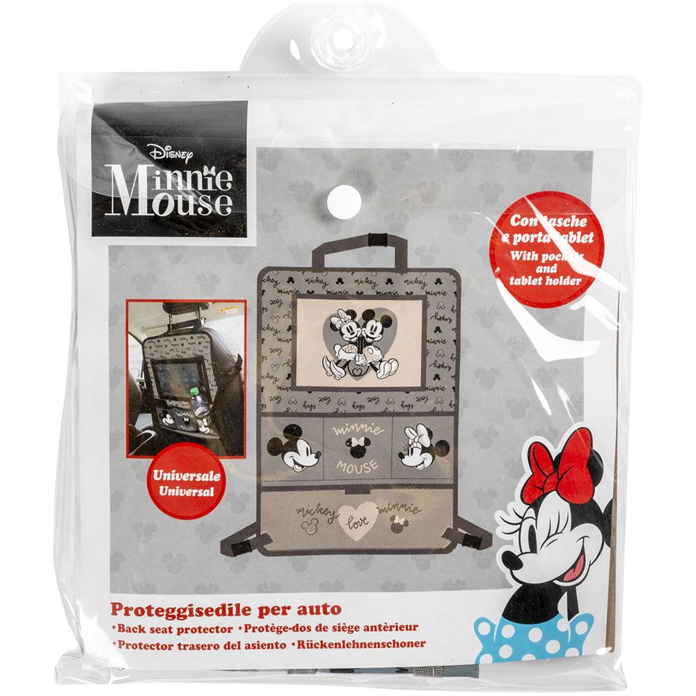 Disney Proteggisedile Portaoggetti Tablet Organizer Auto Per Bambini Di Colore Grigio E Rosa Con I Simpatici Topolini Minnie E Mickey Mouse - Foto 2