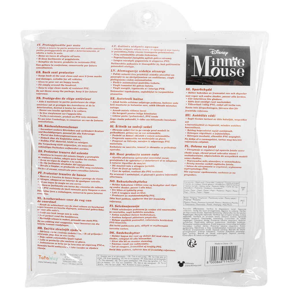Disney Proteggisedile Portaoggetti Tablet Organizer Auto Per Bambini Di Colore Grigio E Rosa Con I Simpatici Topolini Minnie E Mickey Mouse - Foto 3