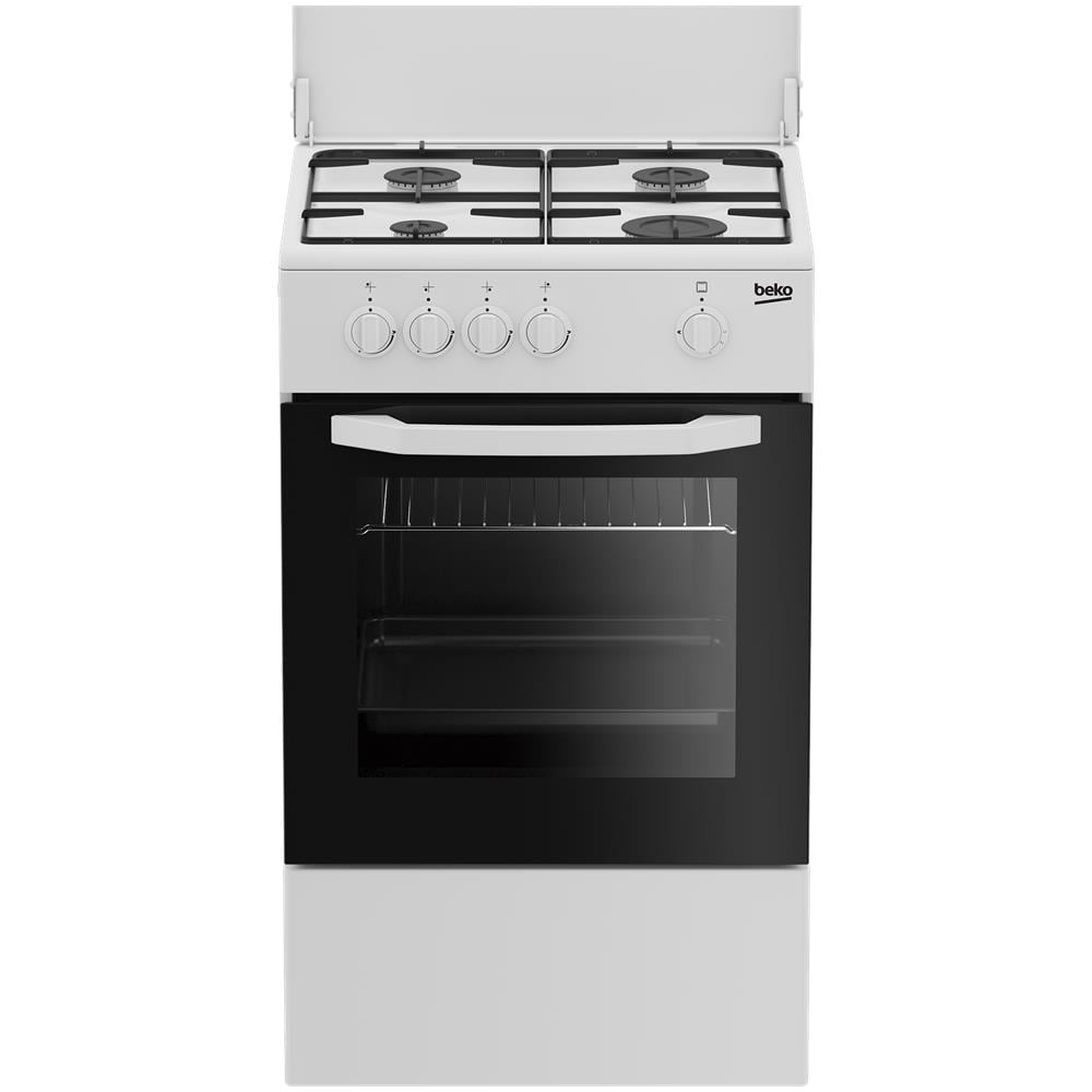 Cucina a Gas CSG42009DW 4 Fuochi a Gas Forno Gas Multifunzione Termoventilato Dimensioni 85 x 50 cm Colore Bianco - Foto 1