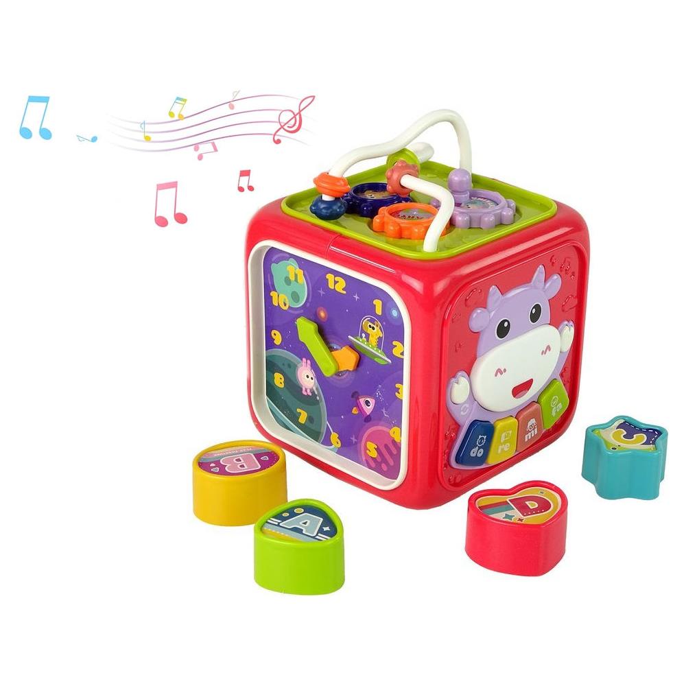 Cubo puzzle sorter blocchi educativi gioco sensoriale interattivo rosso - Foto 1