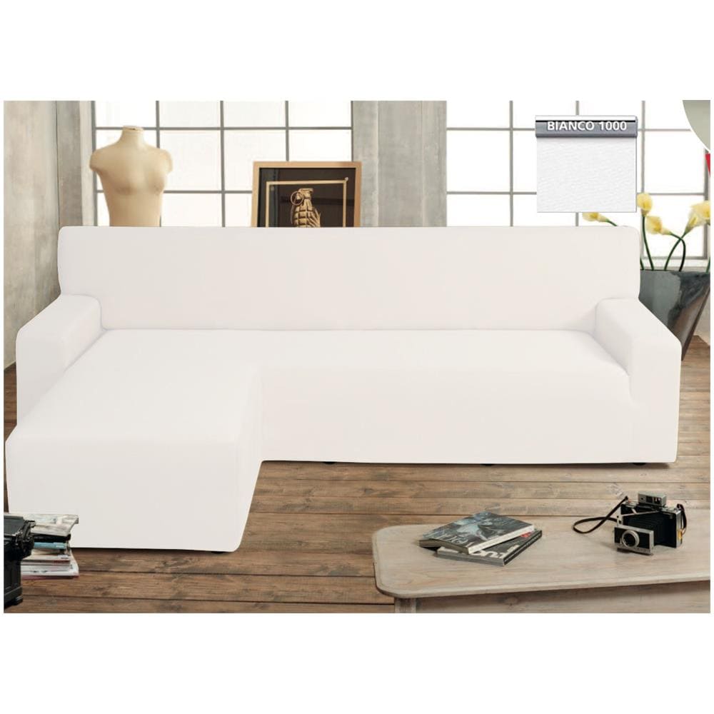 Copridivano Genius Con Penisola Chaise Longue Modello Swing Colore Bianco Sinistra Bianco - Foto 2